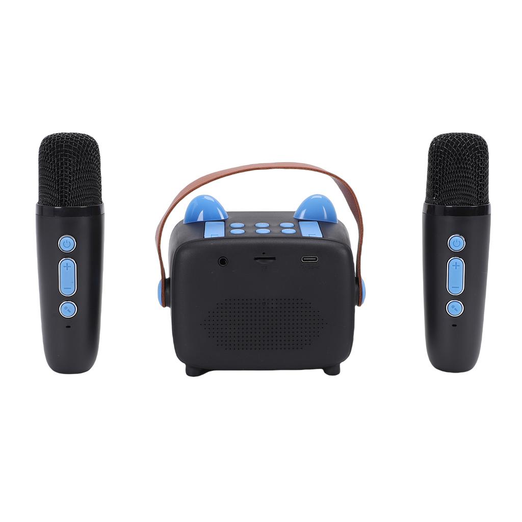 Mini Karaoke Machine Toy Kids Boys Girls Portable Bluetooth Speaker with 2 Wireless Mics for Early Education Home