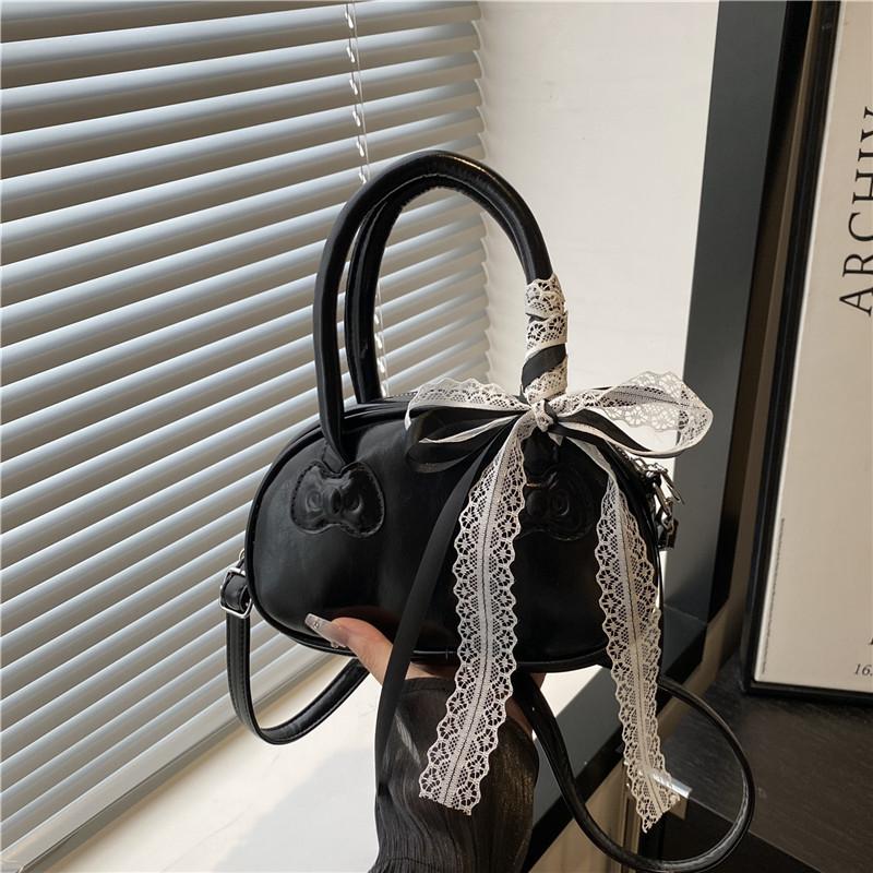 New Trendy Fashion Small Square Bag Versatile Messenger Bowling Bag Portable Red Bag Female