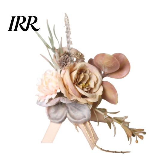 Durable Flower Pin Rose Bud Wedding Set, Wrist Corsage for Bride Bridesmaid High Simulation & Boutonniere Groom Groomsman, Artificial Silk Floral