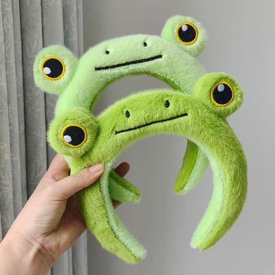 Super süßes Plüsch-Froschkopf-Stirnband für Damen & Kinder - Neuer Stil, sanfter Sitz, perfekt zum Gesichtswaschen & für süße Haarstyling.