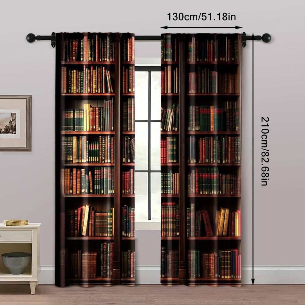 2 ks   Závěsy Rolety 2D potisk Vintage Potisk Knihovny Polyester (bez tyče) Domácí dekorace Ideální pro ložnici a obývací pokoj