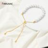 14K Gold Plated Brass Inlaid Zircon 12cm Adjustable Slider Bracelet Chain,Box Extender Chain For DIY Bracelet Making Accessories