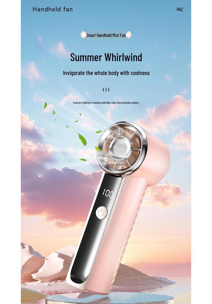 High-Speed LED Display Portable Mini Fan for Camping  