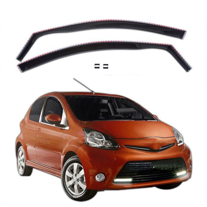 Déflecteurs d'air - JJ-AUTOMOTIVE - Toyota Aygo 5D - 2005-2014 - 2 pièces - Noir/Fumé