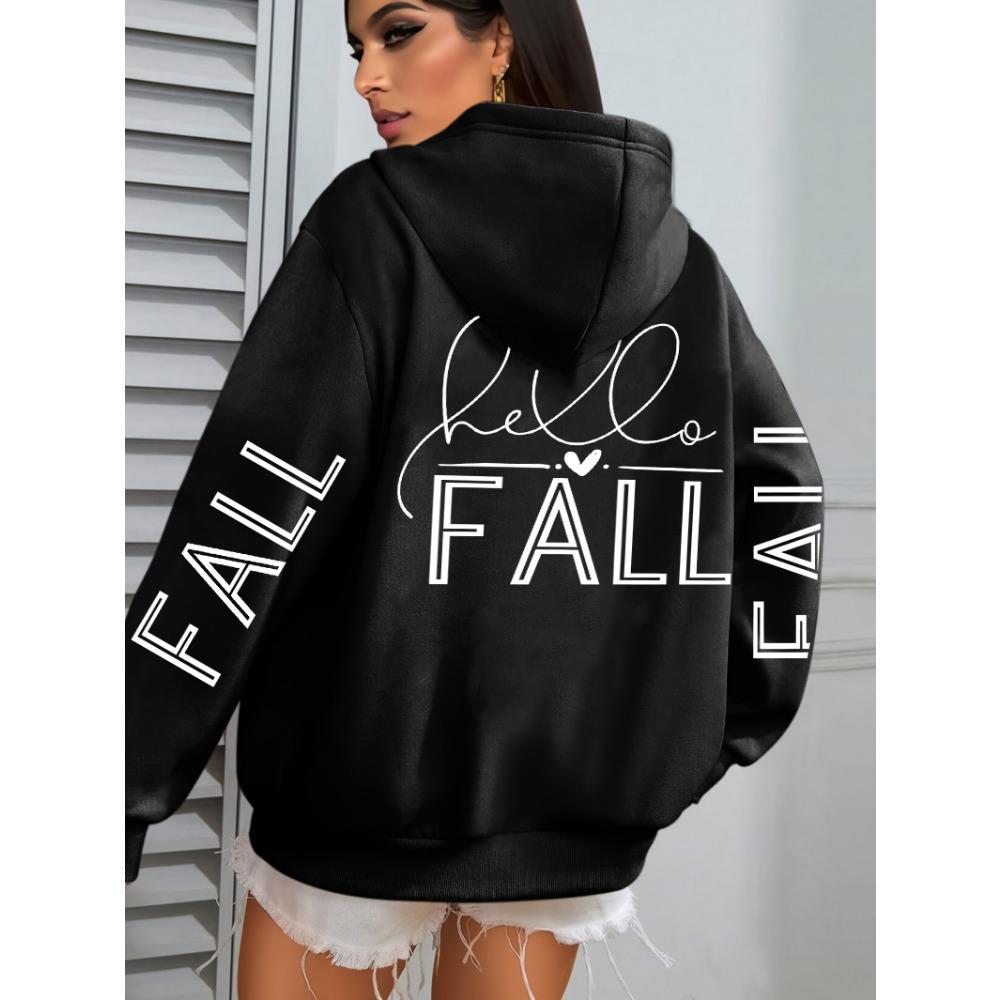 Fall Love Art Word Design Printed Women's Hoodie Hip Hop Clothes Autumn Loose All-match Women's Street Wear