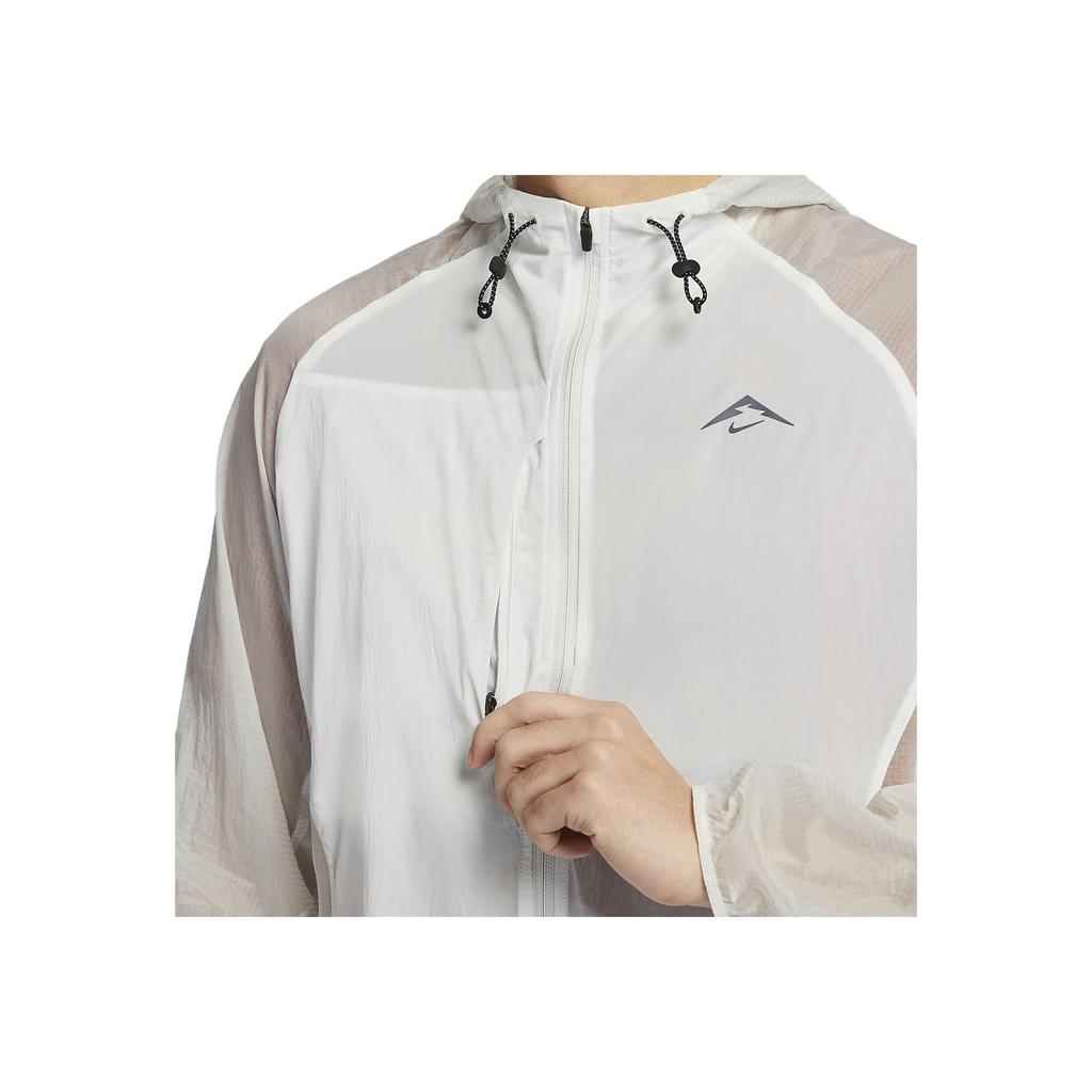 Nike Giacca da Corsa con Cappuccio Trail Aireez Spliced a Contrasto Uomo Giacca Bianco Summit FN4003-121