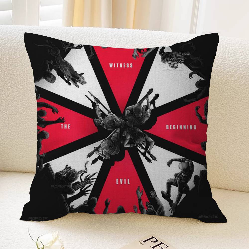 Hot Game R-Resident E-Evil Pillow Covers Cartoon Sofa Decorative Home Double-sided Printing Short Plush Cute Cushion Cover