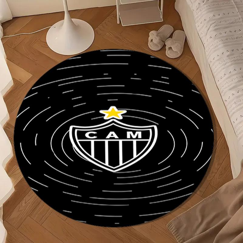 1PC Black And White Stripes With Shield Round mat Home Decor, Chair rug For livingroom,Bedroom, doormat home decor Birthday Gift Christmas Gifts