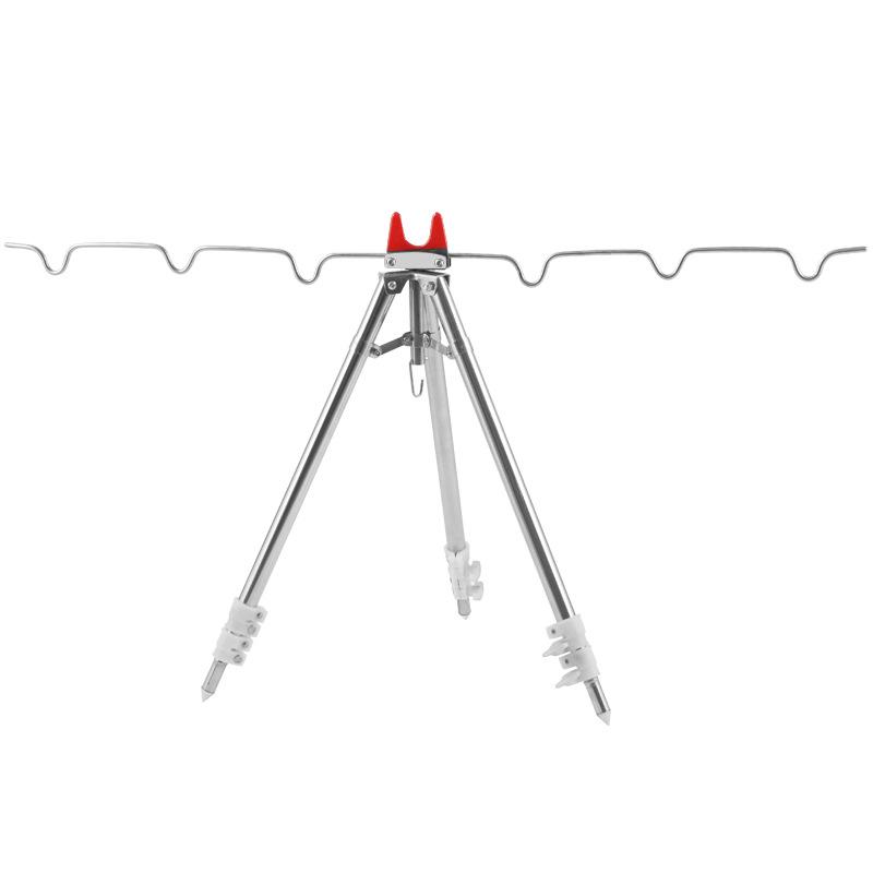 Multifunctional Stainless Steel Rock Fishing Rod Stand with Triangle Bracket for Outdoor Use