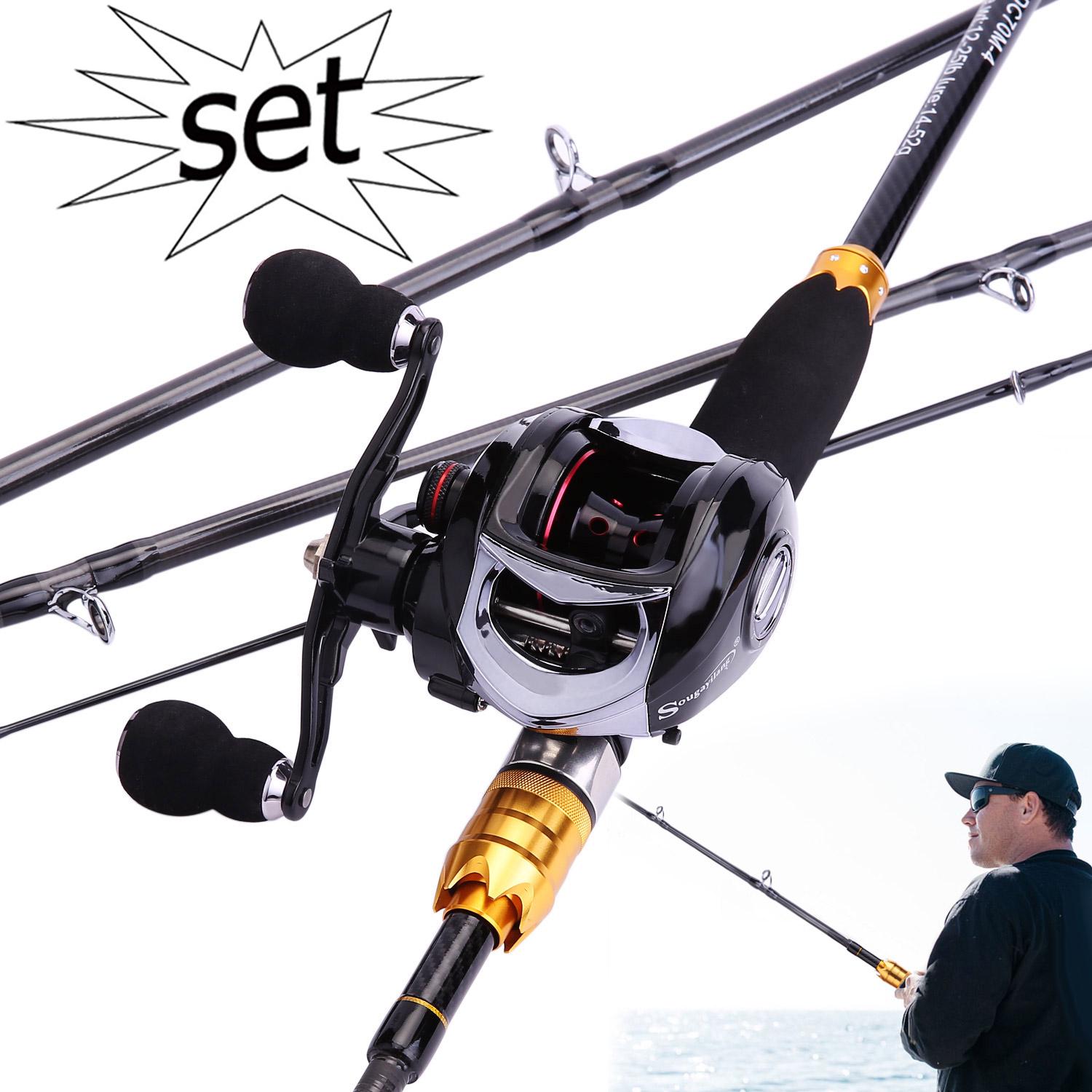 

Комбинированная катушка для кастинговой удочки Sougayilang, 4-секционная удочка Baitcaster и кастинговая катушка 18+1BB 1.8M & Left reel