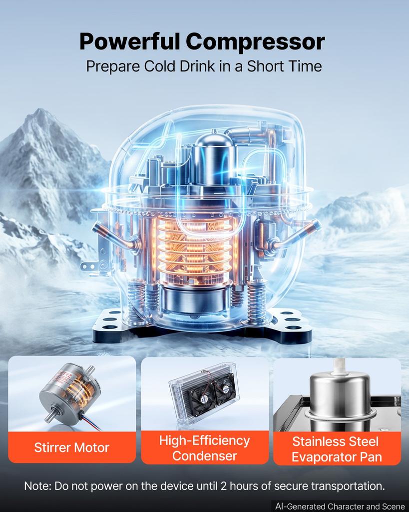 VEVOR Commercial Beverage Dispenser 2 Tanks 12 L / 12.7 QT Per Tank, Stainless Steel Juice Dispenser