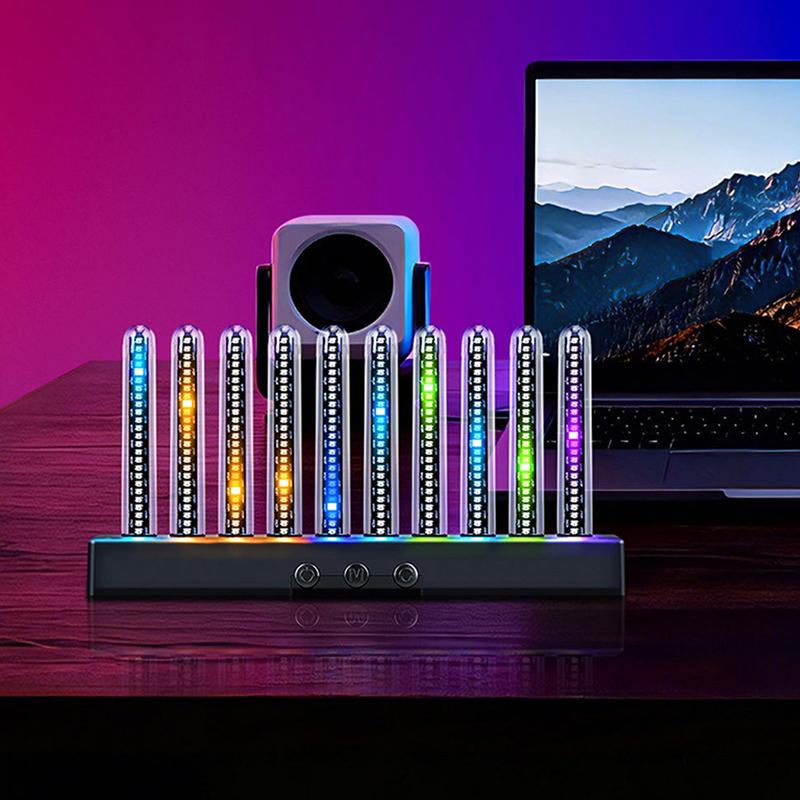 Car RGB Pickup Light Dynamic Gradient Sound Control Light Universal Air Vent Dashboard Car Interior Ornament Auto Interior Light