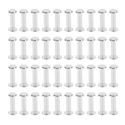 40 Sätze Chicago Schraube M4 5x17x9,5mm Runder Flachkopf Edelstahlliga Schraubniet für Leder