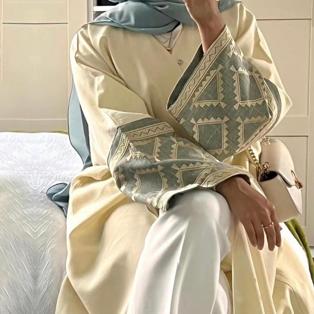 Elegancka haftowana kardiganowa abaja Loriyya LR772 (2024)