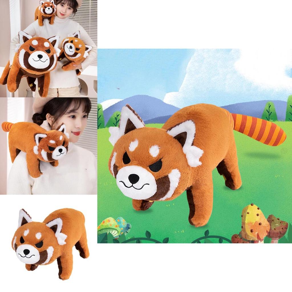 Cute Raccoon Panda Pose Plush Toy Animal Zoo Souvenir Gift Kids Pillow Characters)