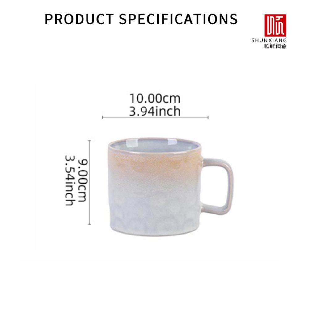 SOLECASA Keramikbecher Farbverlauf Kaffeetasse Milchteetasse Henkel Frühstückstasse Trinkgeschirr Küche Spülmaschinenfest Geschenke