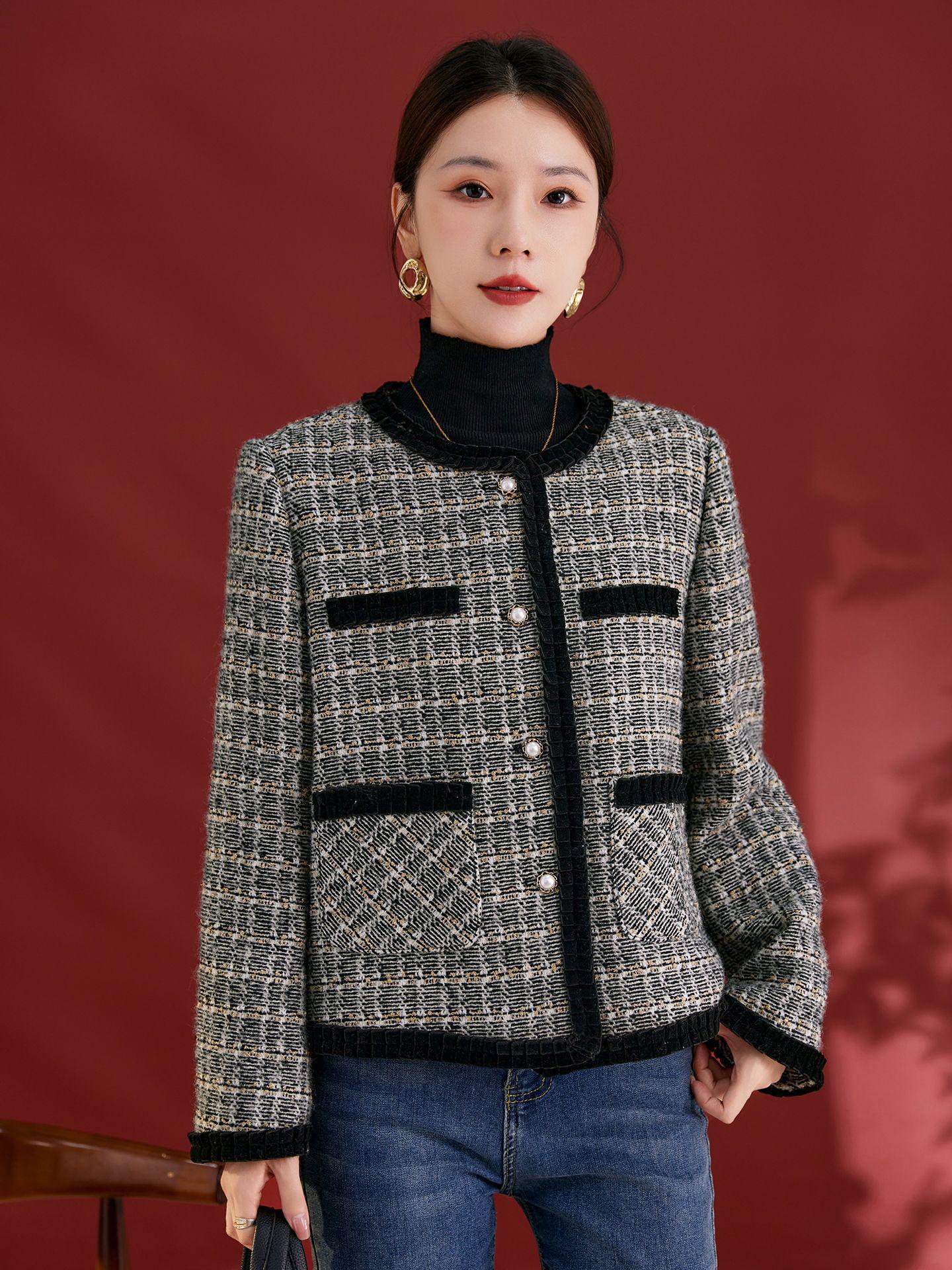 

Sijiqing Women s High-End Wool Coat, French Style, Versatile for Autumn and Winter, Mulberry Silk Top, 1763. Double Extra Large
