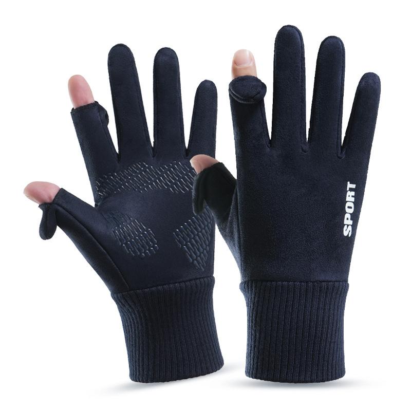 Autumn and winter gloves riding driving fleece warm non-slip touch screen