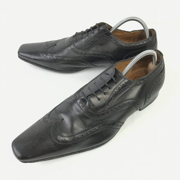 

John MacGrey Leather McKay Wingtip Shoes [27.5/Black] Dress Shoes
