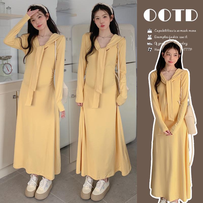 2026 Spring Maternity Fashion: Slimming French Dress with Shawl Large