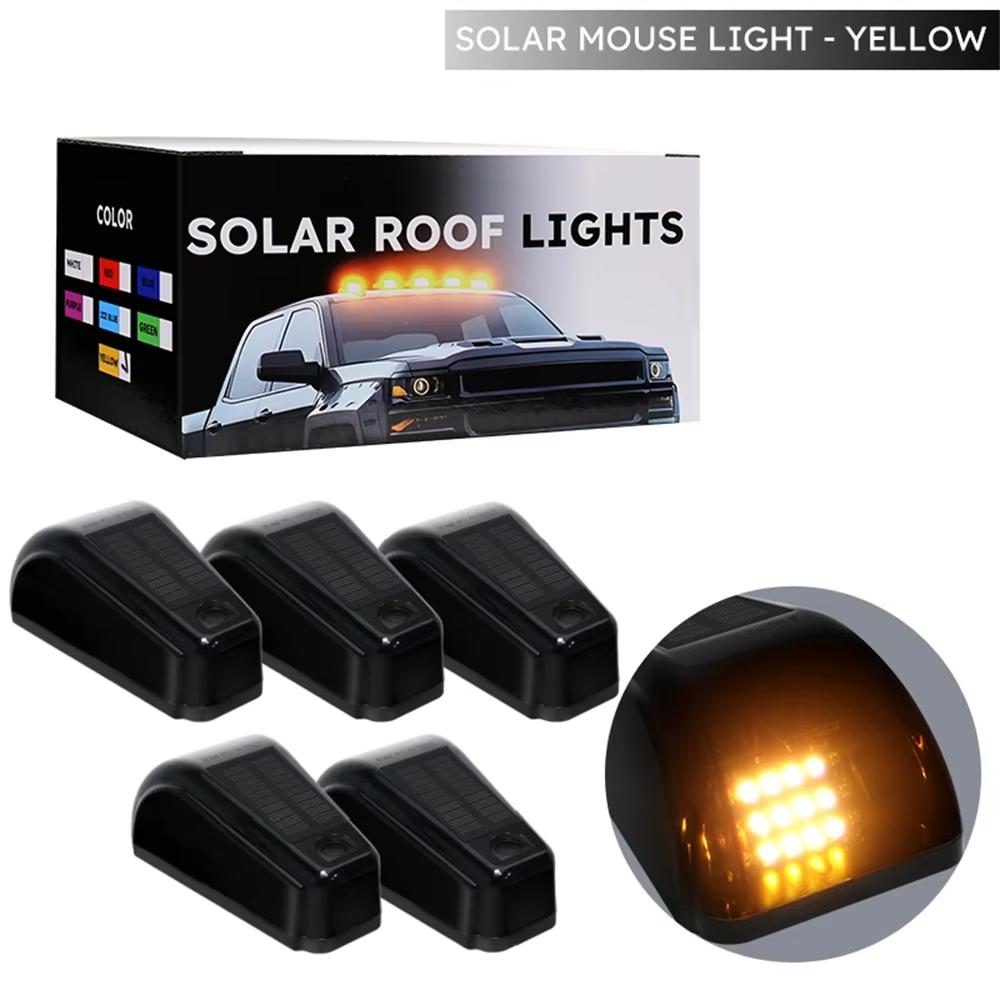 

5PCS LED Solar Powered LED Car Roof Marker Truck Sidelight for Pickup Trailer SUV Cab Roof Top Running Signal Lamp Waterproof жёлтый