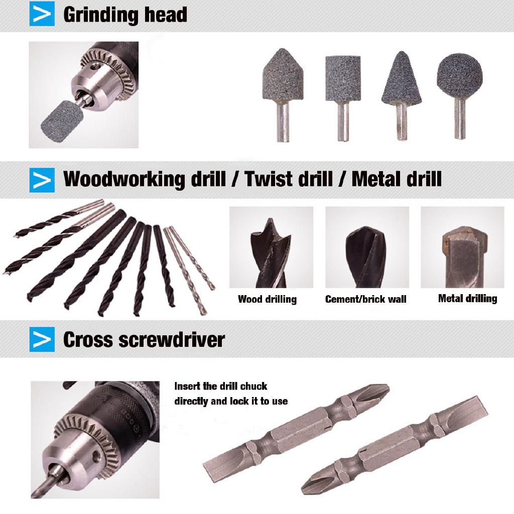 1880W 0-3800r/min Electric Brushless Motor Impact Drill 3MM Electric Impact Drill Torque Driver Tool 32Pcs
