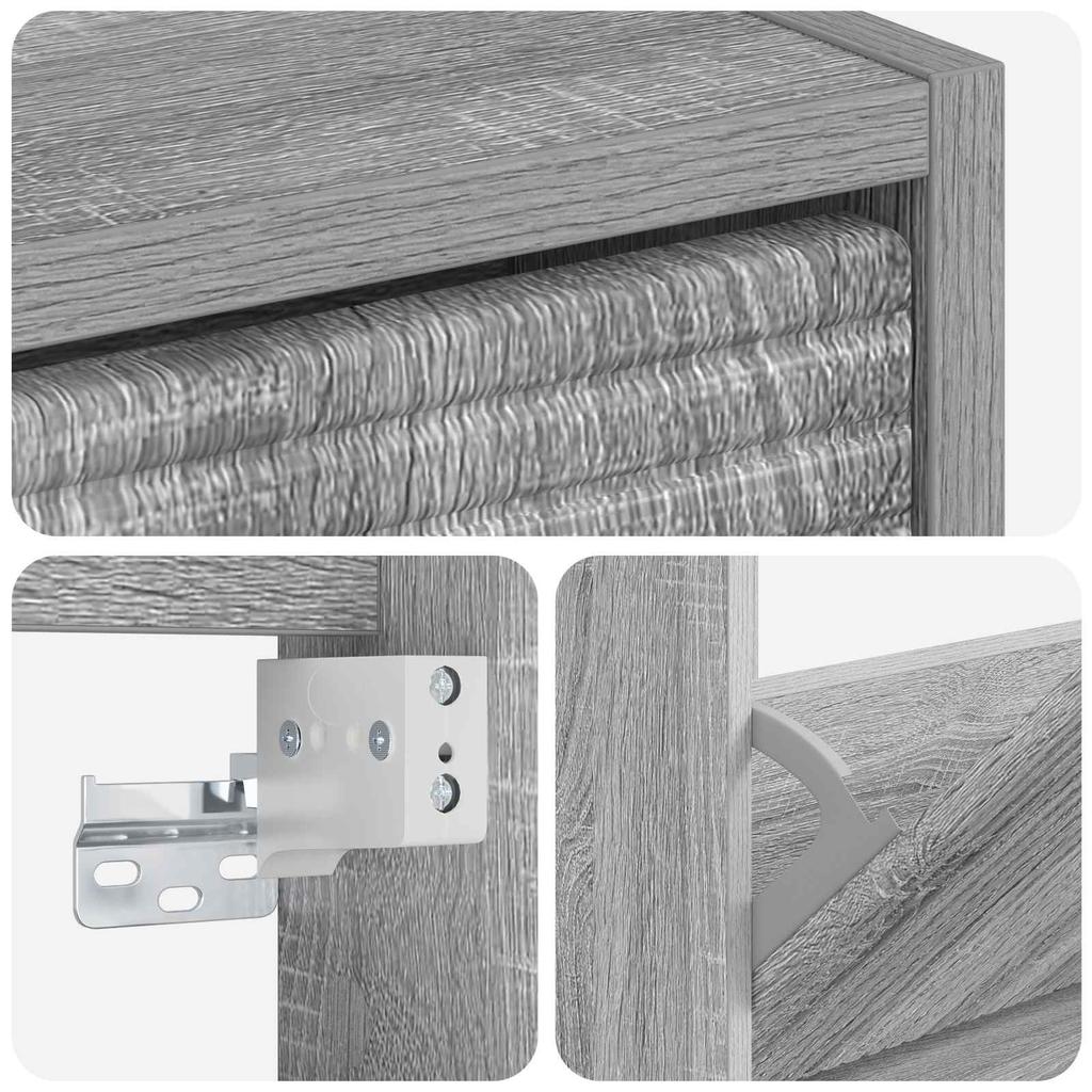 Wall Mounted Shoe Cabinet HAARLEM 71 x 17 x 86 cm Sonoma Grey