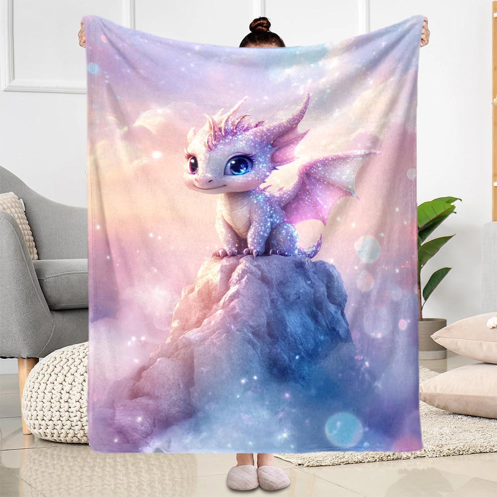 Dragon Reading Magic Book flannel,Lightweight,Flannel Blanket,Comfortable Blanket, Sofa Blanket, gift blankets,Holiday gift blanket Blankets