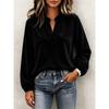 Women S Long Sleeve V Neck Lantern Sleeve Loose Knit Top