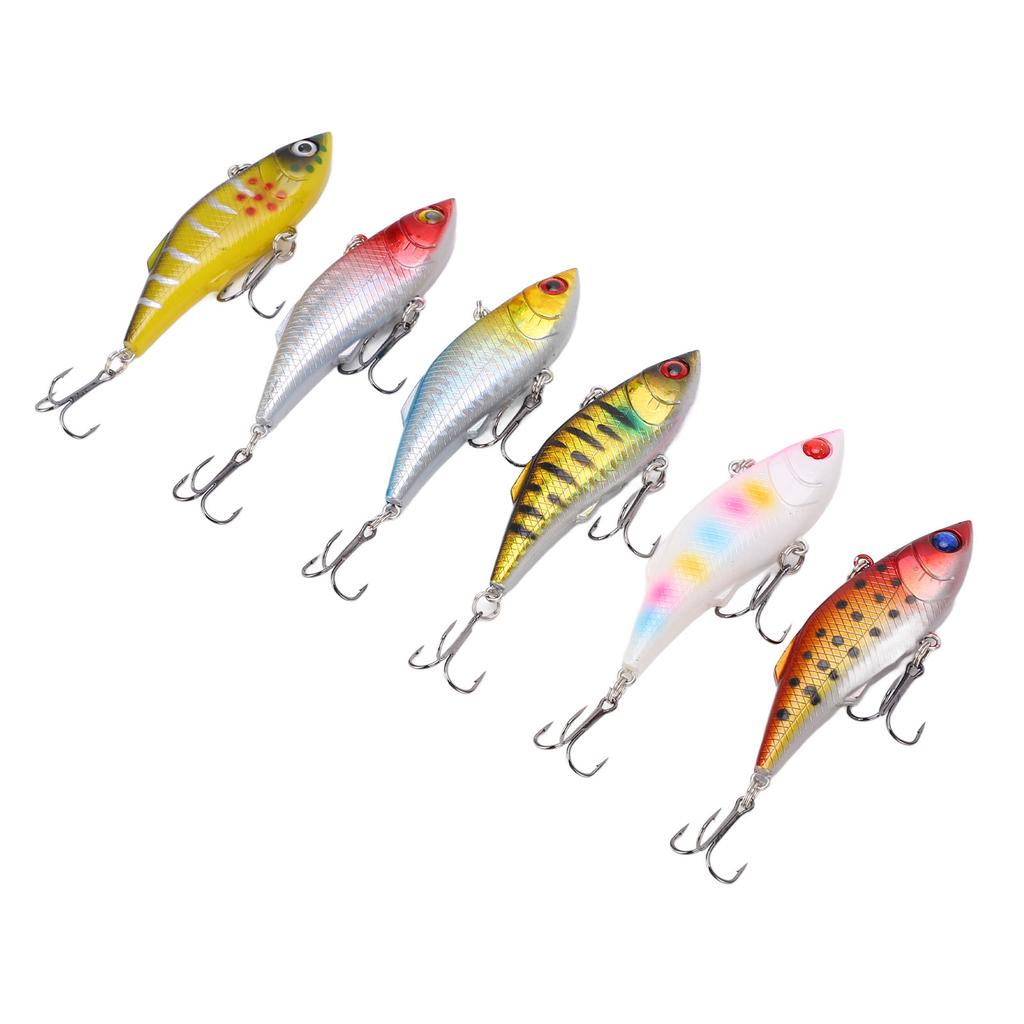 6Pcs Sinking Hard Fishing Bait Artificial Plastic Fishing Lures for Freshwater Saltwater 8cm/10g