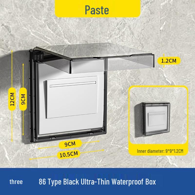 Yuba Switch Waterproof Bathroom Socket Cover - Splash-Proof Adhesive Protector