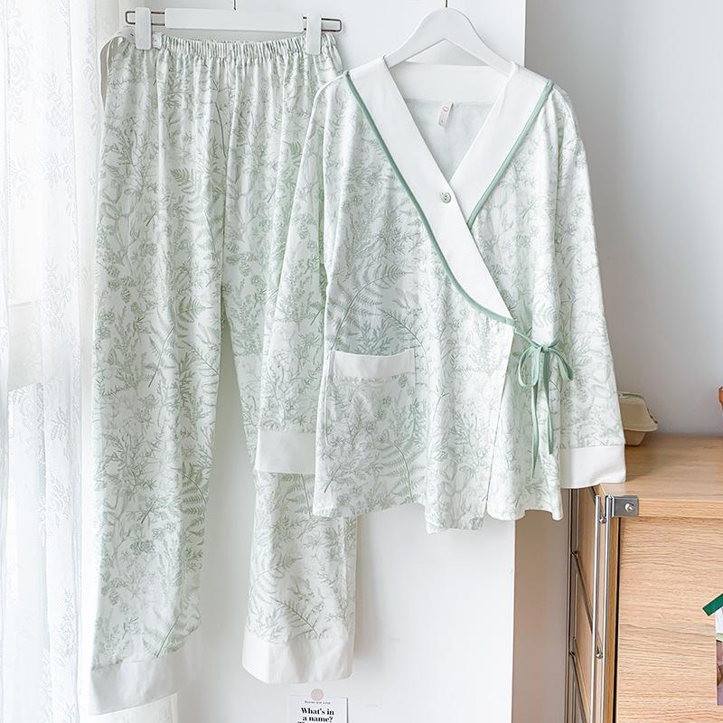 2024 Pure Cotton Maternity Kimono Pajamas - Spring/Summer Postpartum/Nursing Wear for Pregnant Women