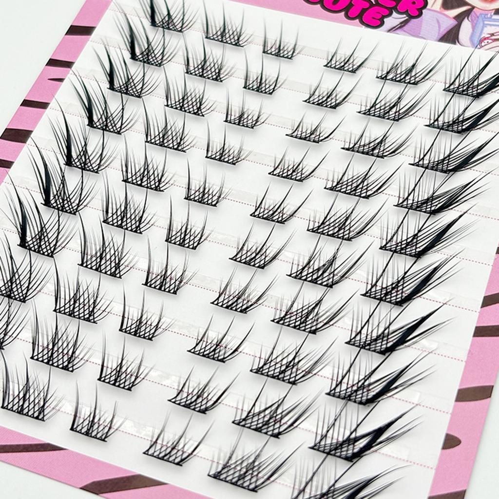C Curl Black False Eyelashes Lightweight Comfortable DIY Curling Eyelash Clusters for Stage and Daily Makeup
