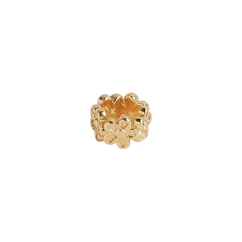 14K Gold Filled Double Layer Crown Flower Cup Spacer Beads Necklace DIY Jewelry Accessories