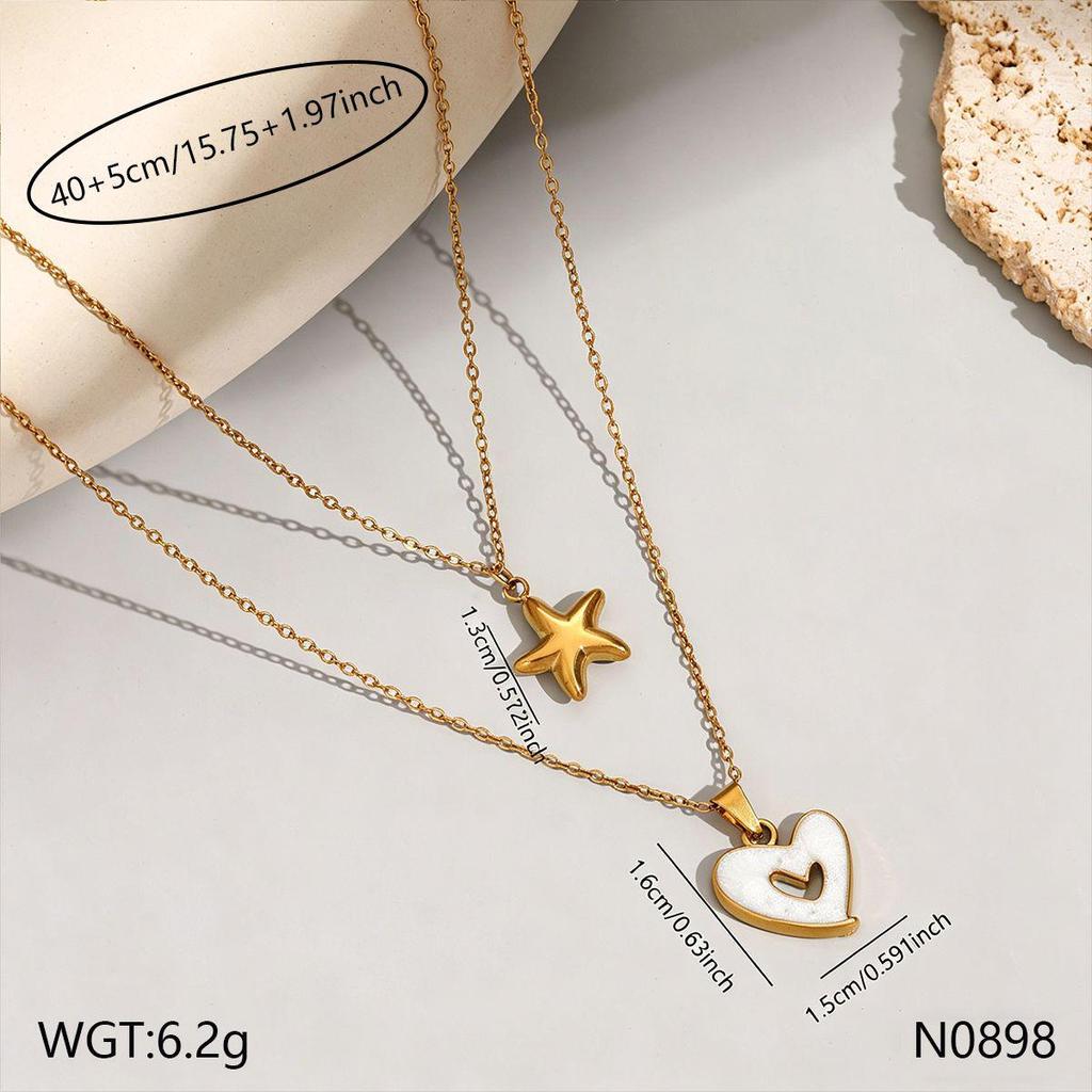 Ocean-Style Light Luxury Titanium Steel Starfish Necklace