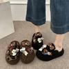 Internet Celebrity Popular Thick-bottomed Bag Head Slippers Women's Outer Wear Season Velvet Warm Bag Head Slippers