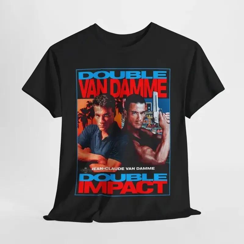 Double Impact Movie Jean Claude Van Damme T Shirt Heavy Cotton S разноцветный