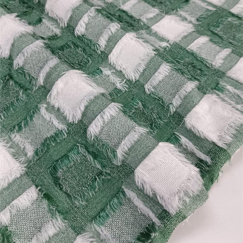 

50X150CM Tassel Square Pattern Fabric DIY Fashion Clothes Sewing Breathable Wear-Resistant Material Clothing Supplies 50cmX150cm темно-зелений колір