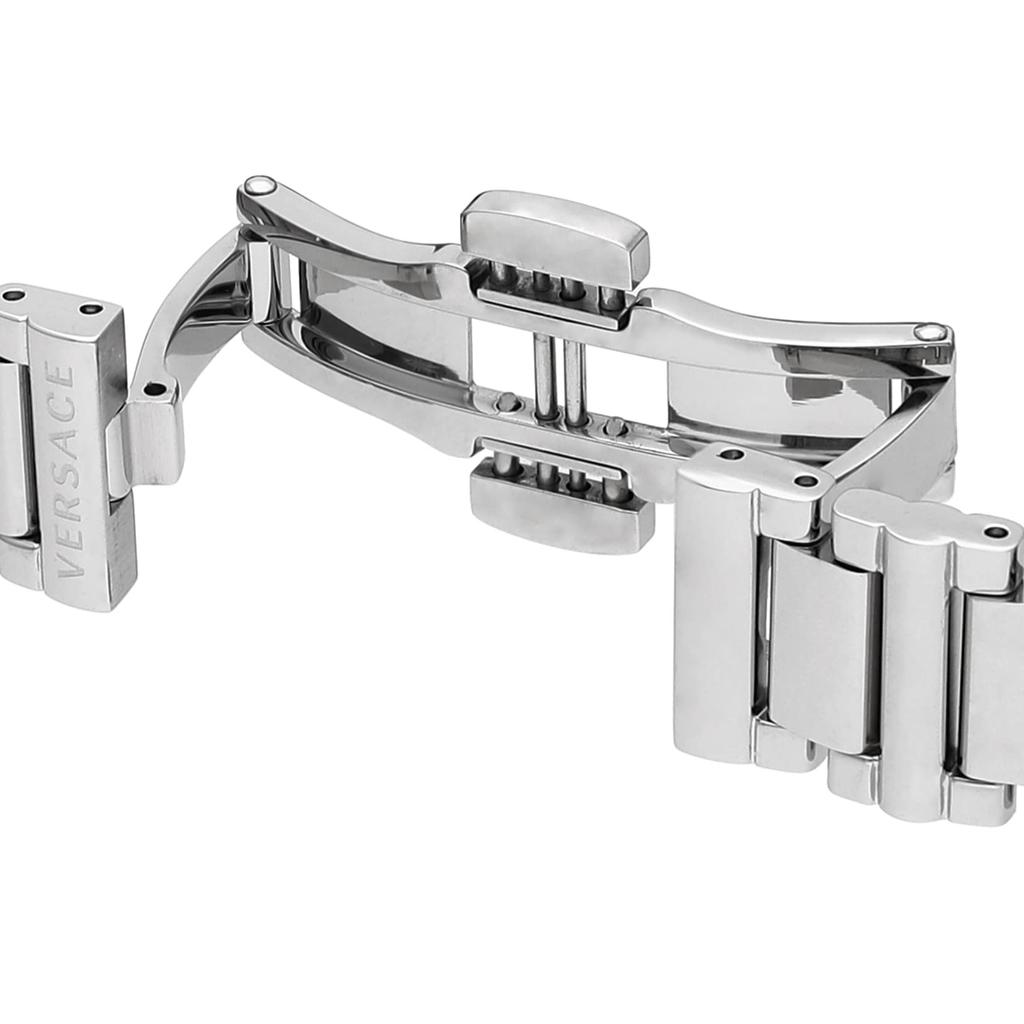 Klokke GRECA GLAM Sølvskive i rustfritt stål Safirglass Kvarts 30MM sveitsisk klokke VE2Q00322 [Versace] Dame [Artikel]