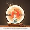 Ceramic Seated Guanyin On Lotus with Light Ring and Anjali Mudra for Home Decor