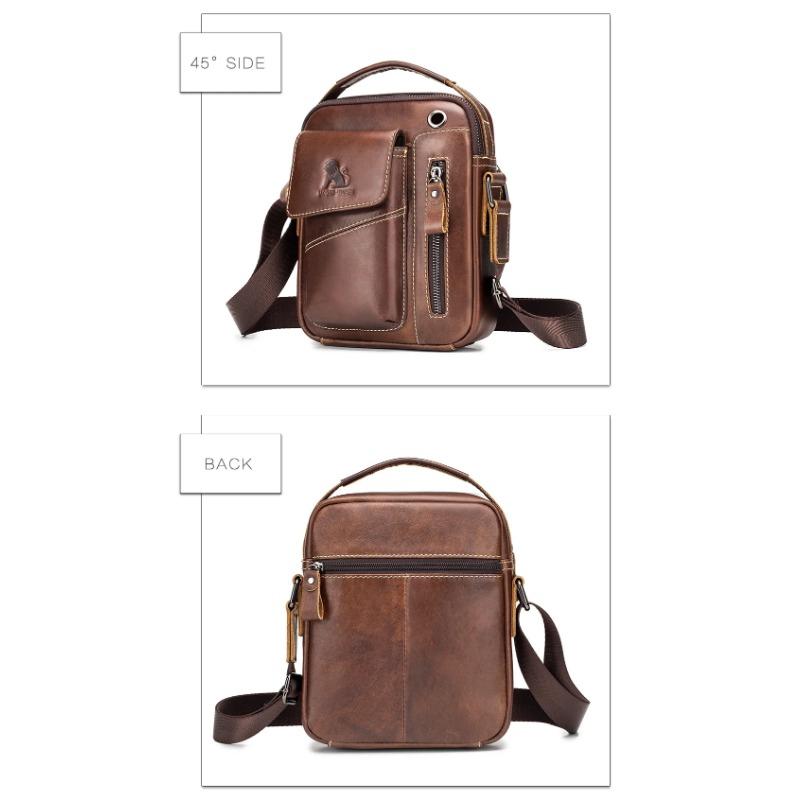 Genuine Cow Leather Messenger Bag Men Handbag Chest Crossbody Shoulder Bag Men's Bag Tas Business Small Male Bolsas Sac
