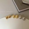 Gold retro matte metal stud earrings women's light luxury niche design high-end earrings new popular earrings