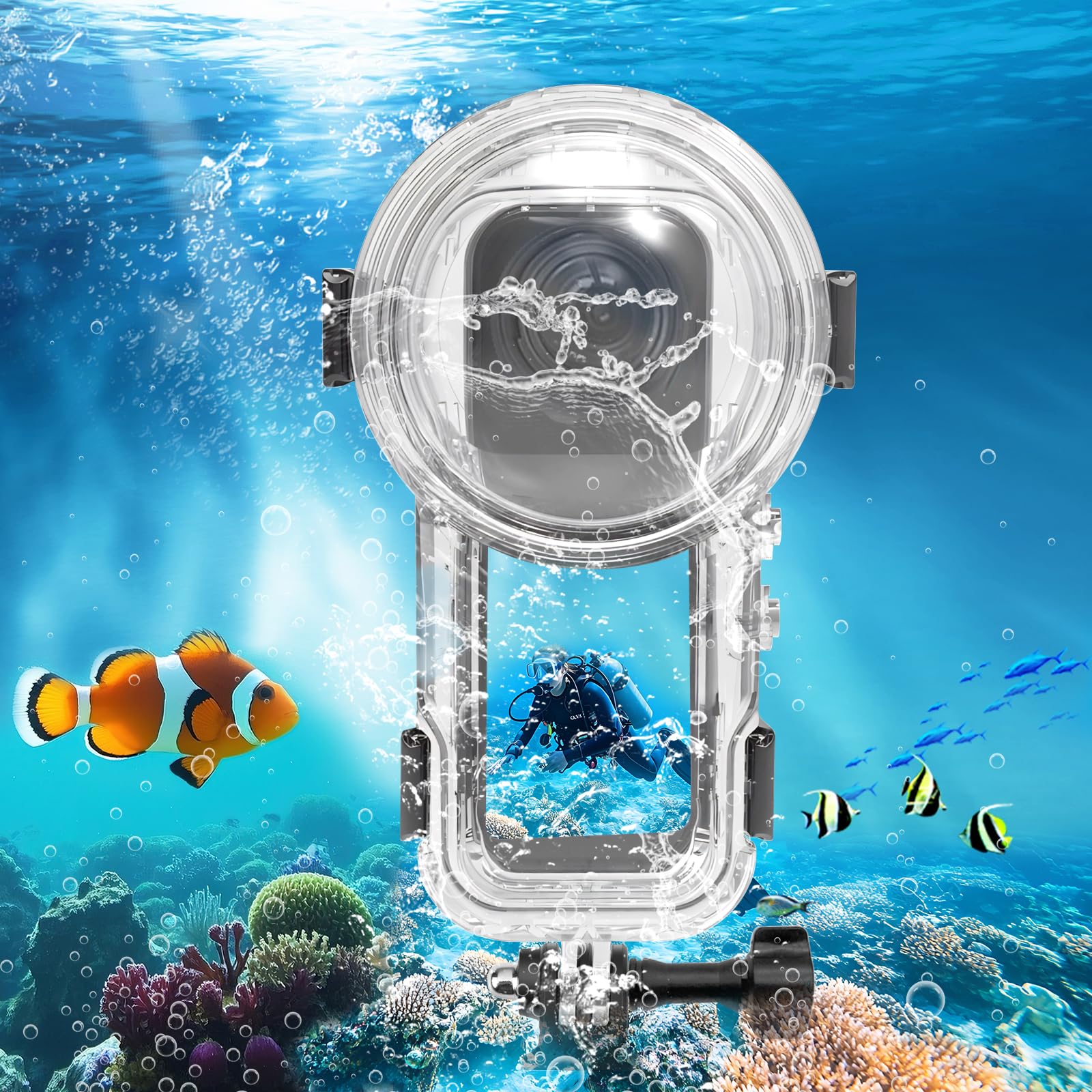 

PULUZ Insta360 X5 Underwater Diving 60m Waterproof Sealed Diving Sports Camera Underwater Housing Insta 360 X5 Invisible Waterproof Perfect for