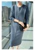 Women's Mink Cashmere Cardigan - Round Neck, Long Sleeve, Soft, Fluffy, Loose Fit, Mid-Length Knit Wool Sweater for Autumn/Winter.