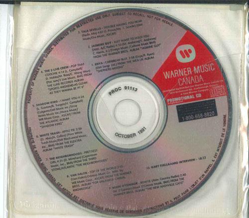 CD РАЗЛИЧНЫЕ  Warner Music Canada  Октябрь 1991  PROC91113 WARNER MUSIC CA 1991 Канада Рок Б/у