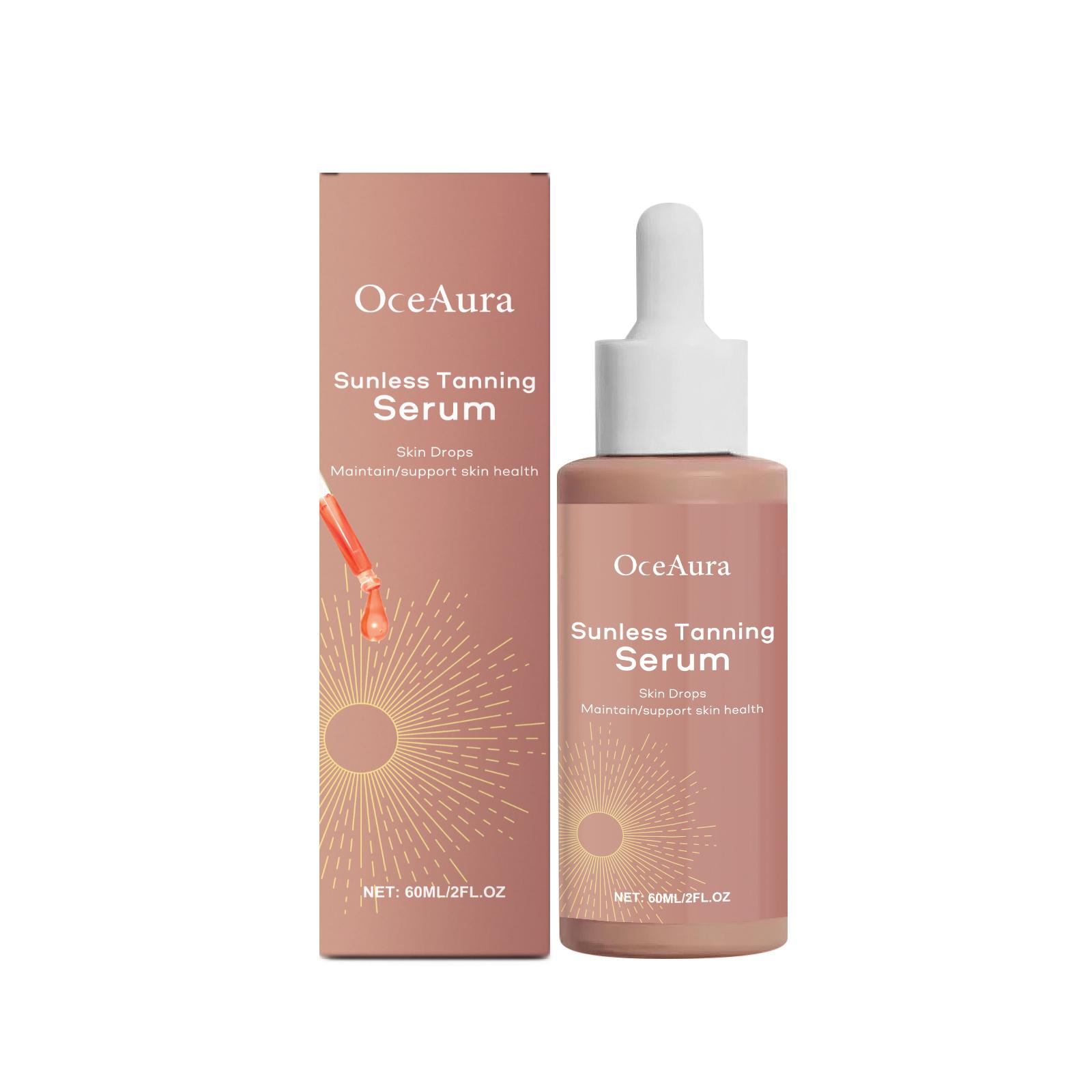 OceAura Zelfbruinende Druppels voor Zonnebank Wortel Brons Hydraterende Huid Zonder Zon Bruiningsproducten Watermeloen Bruiningsserum 60ml brown