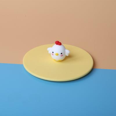 Thickened Double-sided Frosted Cup Lid, Silicone Cover, Cartoon Style, Universal Dust-proof Water Cup Lid, Detachable, for Children's Food Grade