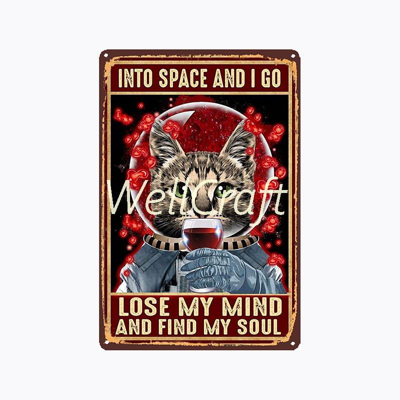 [ WellCraft ] 20*30cm You Are My Sunshine Cat Metal Poster Tin sign Vintage Wall Plaque Decor WX-62-1