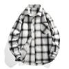 Men Plaid Long Sleeve Shirt Japanese Hong Kong Style Loose Casual Shirts New Trendy Brand All Match Outerwear