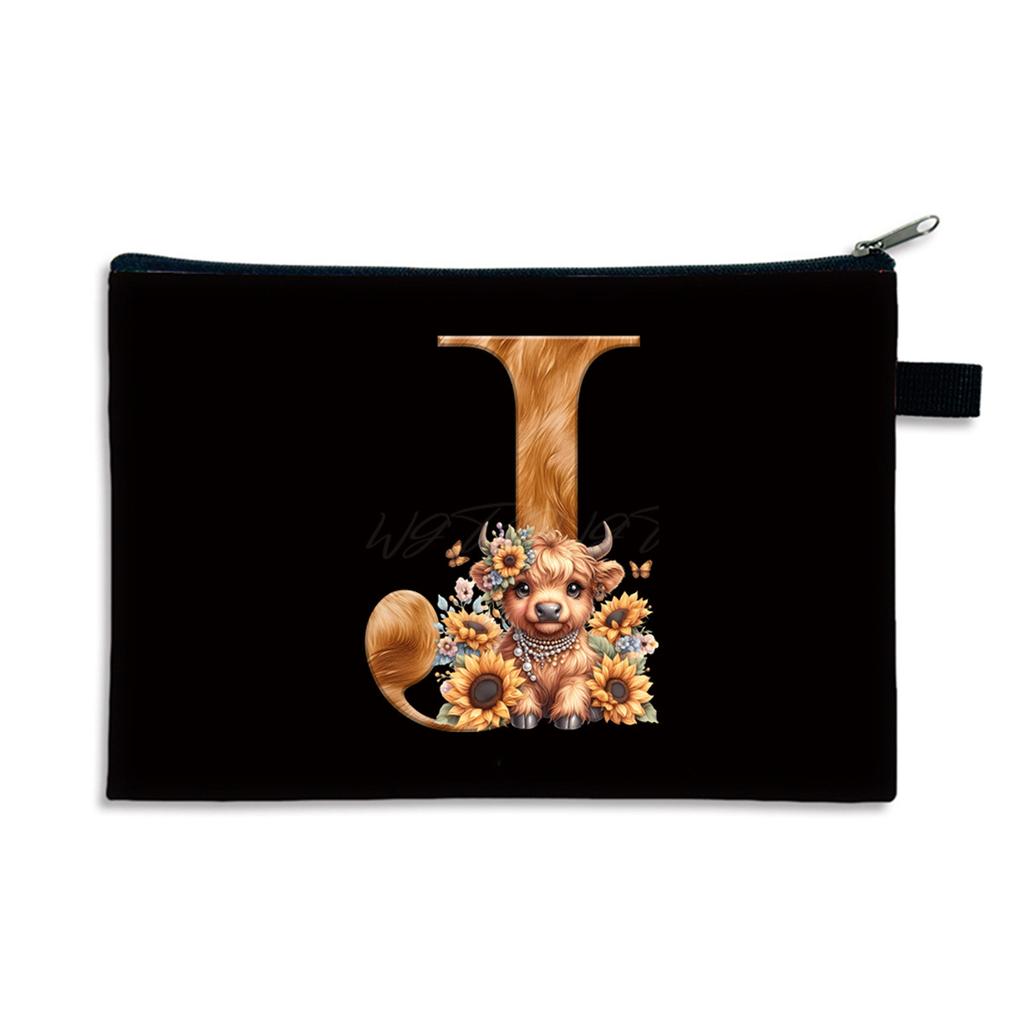 26 letter print size change bag Oxford cloth zipper storage bag Student portable pencil case